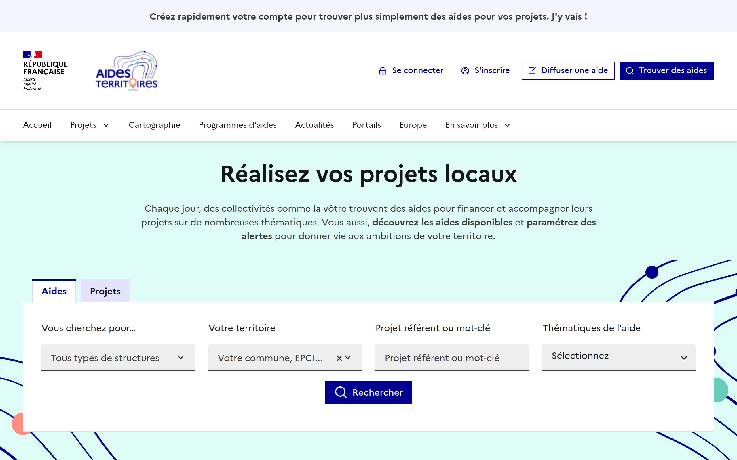 Copie d'écran de https://aides-territoires.beta.gouv.fr/