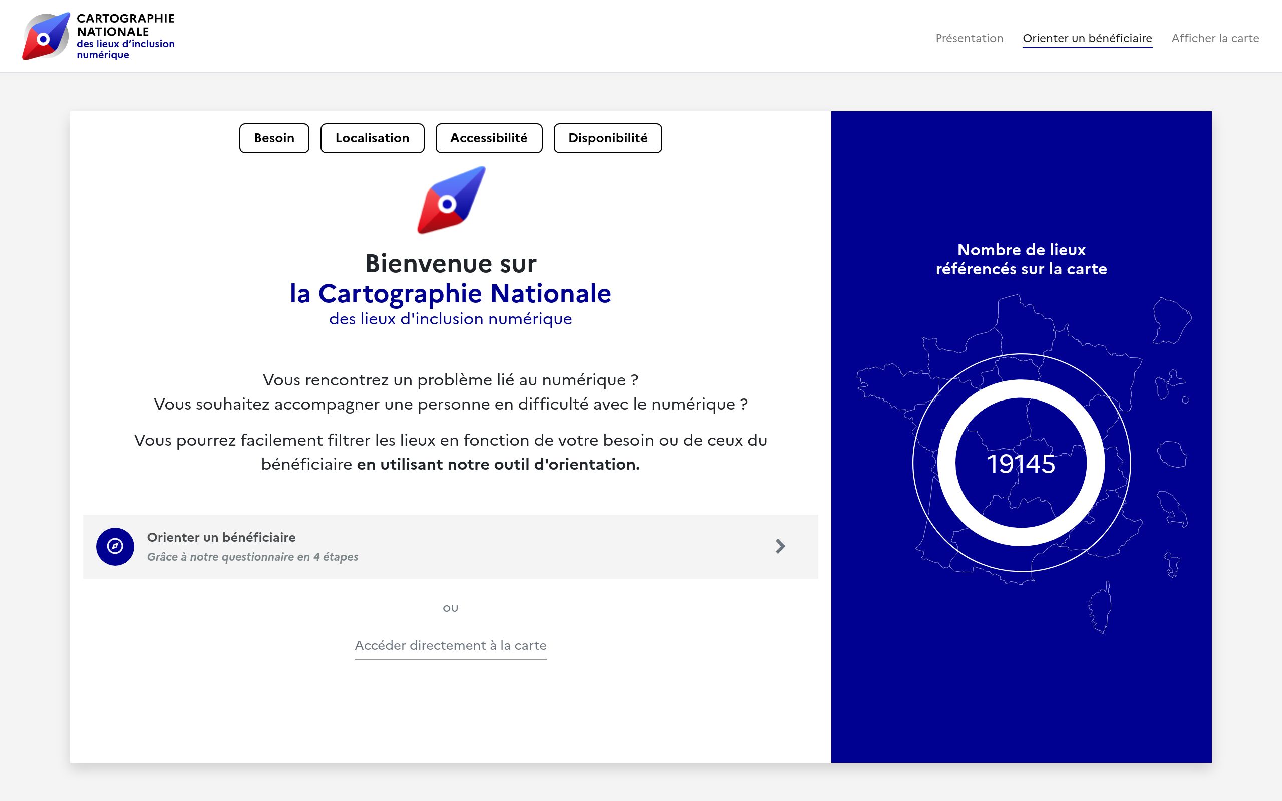 Copie d'écran de https://cartographie.societenumerique.gouv.fr/orientation