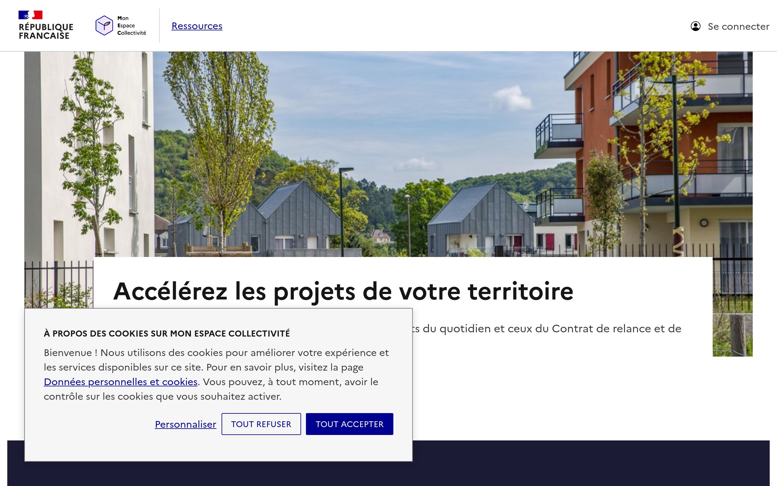 Copie d'écran de https://monespacecollectivite.incubateur.anct.gouv.fr/